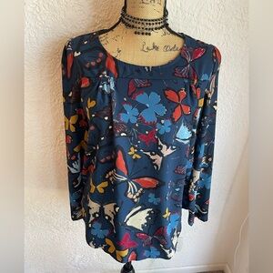 Floral Butterfly Print Women's Top